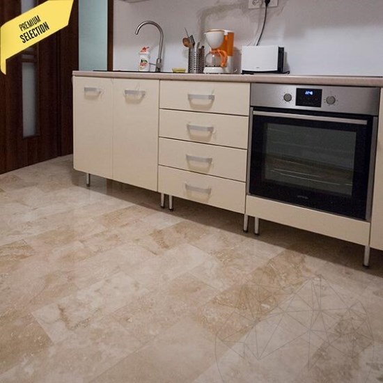 Classic PREMIUM Cross Cut Honed Travertine, 40.6 x 20.3 x 1.2 cm