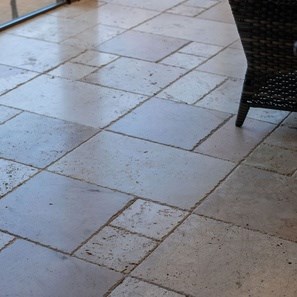 Classic Cross Cut Brushed & Chiseled Edge Travertine Unfilled French Pattern Set 1.2 cm