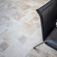 Classic Tumbled Travertine French Pattern Set, 3 cm
