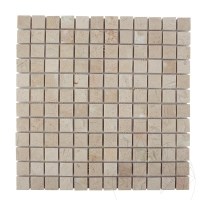 Light Beige Polished Marble Mosaic, 2.3 x 2.3 cm