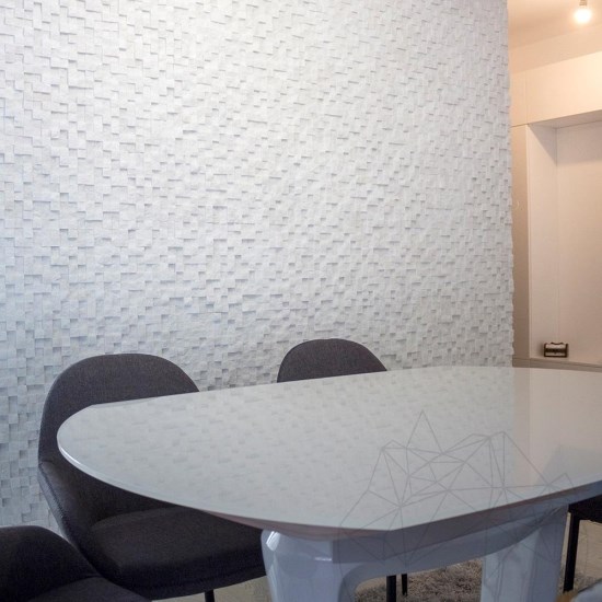 Thassos Splitface Marble 3D Mosaic, 2.8 x 2.8 cm