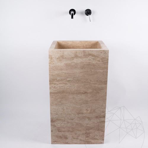 Bathroom sink - Tao Tilos Classic Travertine 45 x 82 cm