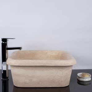 Bathroom Sink Arco Classic Travertine SCAS2, 47 x 47 x 19 cm
