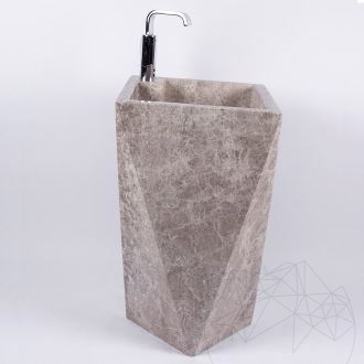 Bathroom sink - Tao Leros Tundra Grey Marble 45 x 82 cm