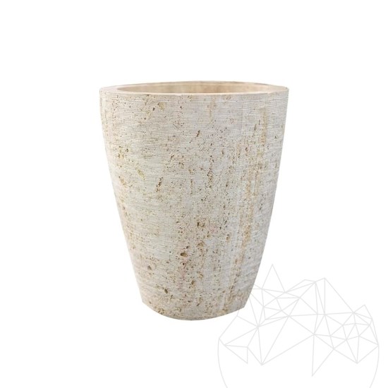 Romano Classic Riven Travertine Flower Pot, 60 x 50 x 50 cm