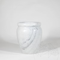 Roma White Marble Vase, 30 x 25 x 25 cm
