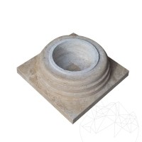 Romano Classic Riven Travertine Column Base, 60 x 60 x 20 cm