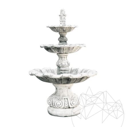 Fontana Briona F18 - Garden Water Fountain H: 1.95 cm, D: 1.20 cm, 420 Kg (Grey Antique finish)