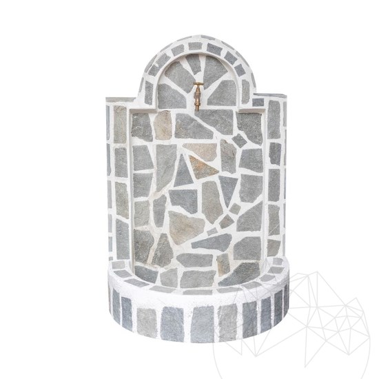 Cismea Small Garden, Traditional, Freestanding - Polygonal stone veneer, Kavala Slate, 80 x 55 cm, 70 kg
