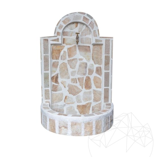 Cismea Large Garden, Traditional, Freestanding - Polygonal stone veneered, Rhodos Slate, 105 x 70 cm, 85 kg