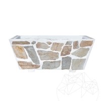 Rustic Concrete Planter, 100x50 cm - Plated with Rhodos Polygonal Stone | Ideal for Flowers in Garden, Terrace and Alley
