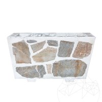 Rustic Concrete Planter, 30x60 cm - Plated with Rhodos Polygonal Stone | Ideal for Flowers in Garden, Terrace and Alley
