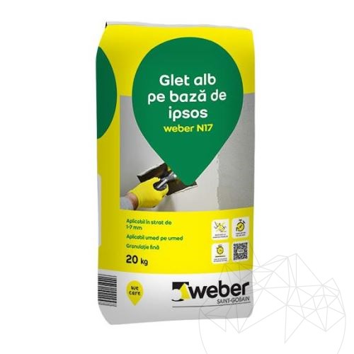 Weber N17 - White gypsum based leveling plaster - 20 Kg