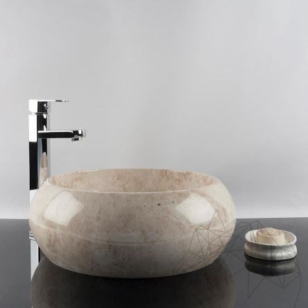 Bathroom Sink - Cappuccino Marble RS-21, 42 x 15 cm