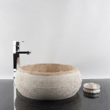 Bathroom Sink - Light Emperador Marble RS-24, 41 x 33.5 cm