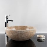 Bathroom Sink - Light Emperador Marble RS-5, 42 x 15 cm