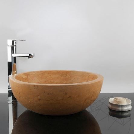 Bathroom Sink - Yellow Travertine RS-5, 42 x 15 cm