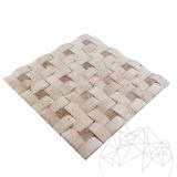 Classic & Latte Tumbled Travertine 3D Konkav Mosaic