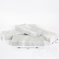 Kavala Sawn Cut Marble Cobblestone, 20 x 10 x 3 cm