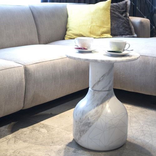 Volakas Marble Moon Side Table