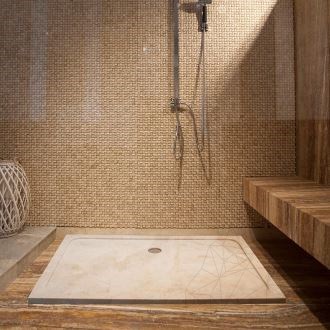 Shower Tray - Cappuccino Marble ULTRA FLAT, 120 x 80 x 3 cm