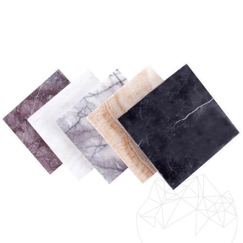 SAMPLE - Black Tumbled Marble Mini French Pattern 1 cm