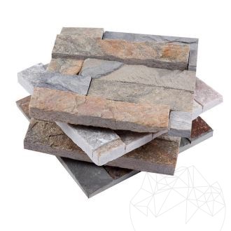SAMPLE - Titanium Strips Quartzite Wall Cladding Panel 15 x 60 cm