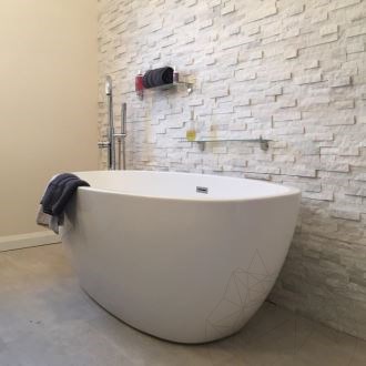 Pure White Marble Wall Cladding Panel, 15 x 60 cm