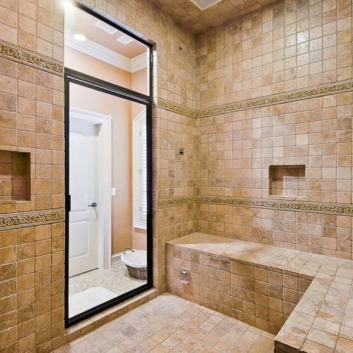 Noce Cross Cut Tumbled Travertine 10 x 10 x 1 cm