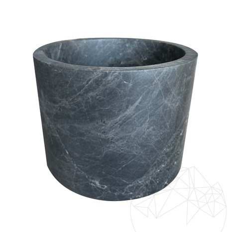 Ceppo Grey Marble Dustbin, 26.5 x 20 cm