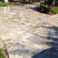 Silver Cross Cut Brushed & Chiseled Edge Travertine 30.5 x 15.2 x 3 cm