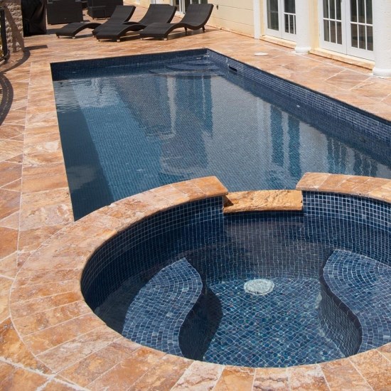 Peach Cross Cut Brushed and Chiseled Edge Travertine 15 x 30.5 x 3 cm