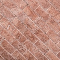 Red Opium Cross Cut Brushed and Chiseled Edge Travertine 15.2 x 30.5 x 3 cm 