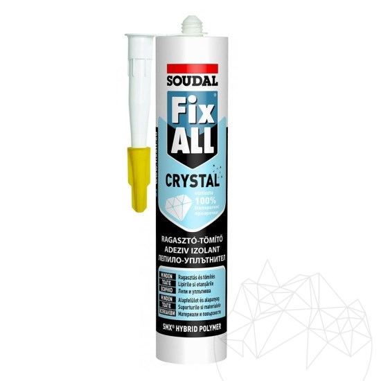 Soudal FIX ALL CRYSTAL - SKIN Flexible Slate Adhesive 290 ml (Transparent)
