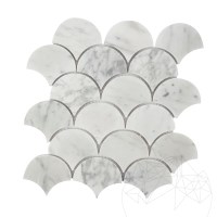 New York Fish Scale Honed Marble Mosaic 