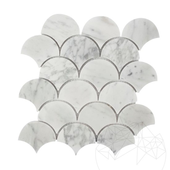 New York Fish Scale Honed Marble Mosaic 