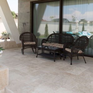 Classic Cross Cut Honed Premium Travertine French Pattern Set 1.2 cm