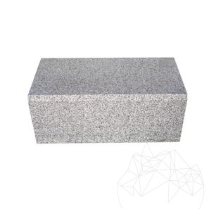 Bianco Sardo Granite Kerbstone (chamfer 1L), 20 x 25 x 50 cm