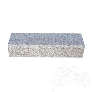 Bianco Sardo Granite Kerbstone (chamfer 1L), 10 x 15 x 50 cm