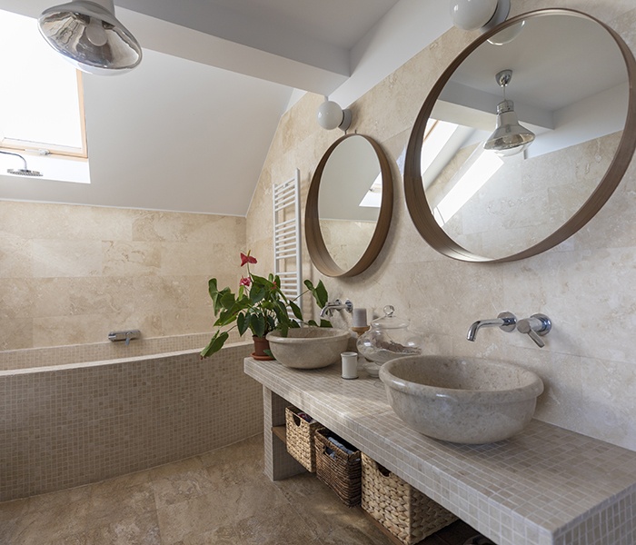 Natural Stone in Small Bathrooms 