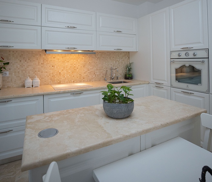 How to obtain a natural stone tile countertop