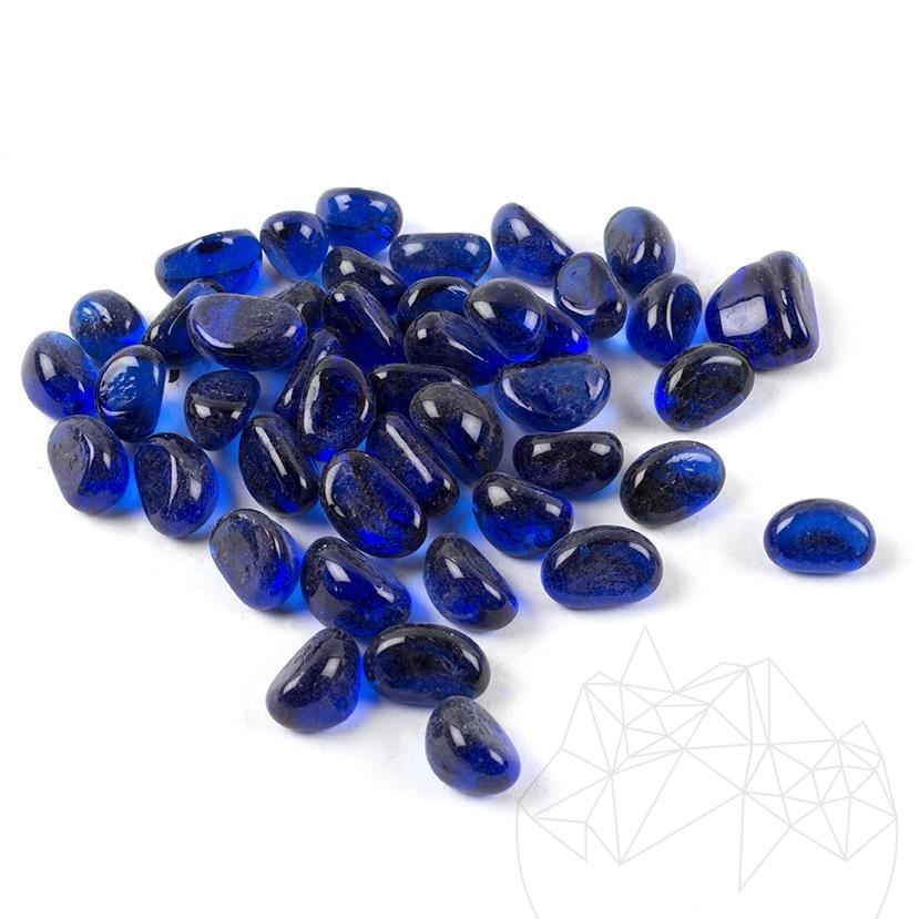 Blue Glass Decorative Pebble Bag 1 KG