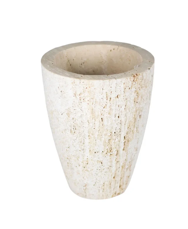 Romano Classic Riven Travertine Flower Pot, 40 x 30 x 30 cm