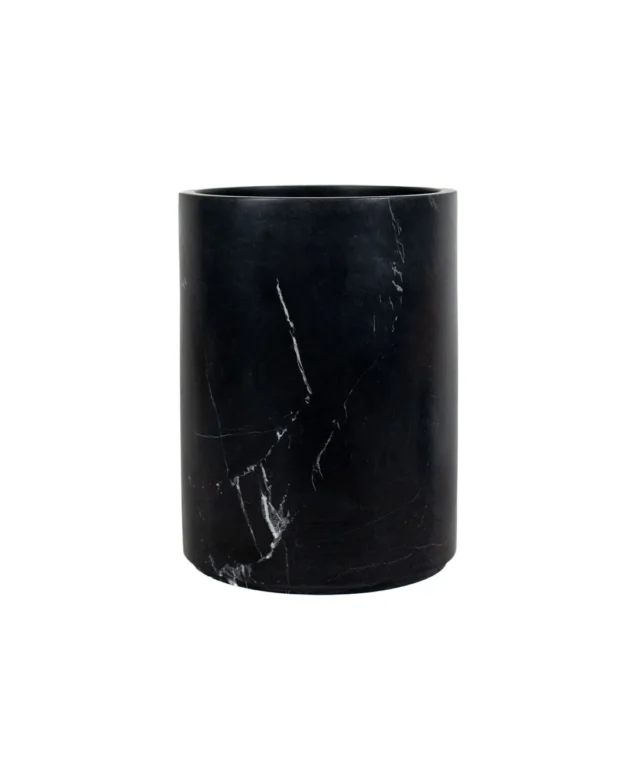 Cos de gunoi marmura Nero, 26.5 x 20 cm