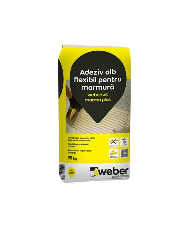 Weber Set Marmo Plus 25 Kg - Floor & wall profesional white adhesive (marble/granite)