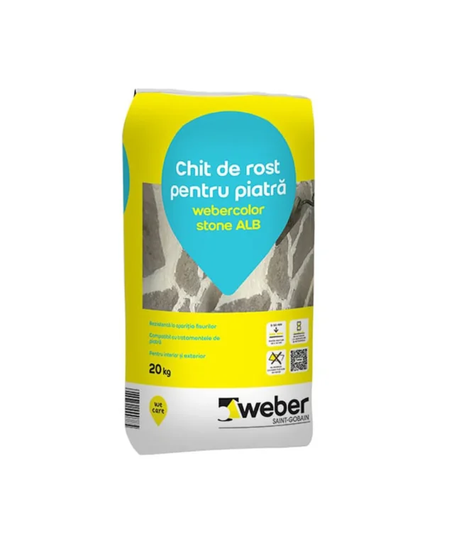 Weber Color Stone White 20 Kg - Natural stone flexible wall & floor wide joint grout