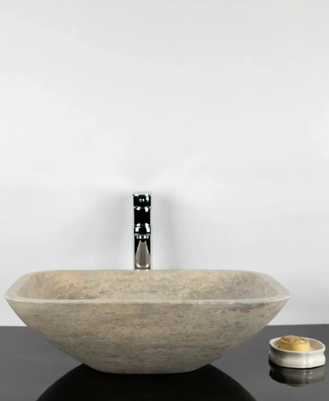 Bathroom Sink Matia Silver Travertine BRTA, 50 x 40 x 13 cm