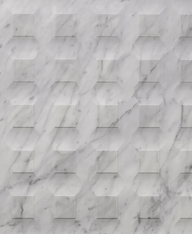 Carrara White Stud H Design Slab Marble 2CM