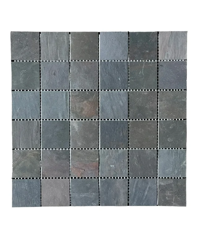 Slate Mosaic Flexible Slate SKIN Decor 2mm - Multicolor 4.8x4.8cm | Ideal for Walls, Furniture, Façade