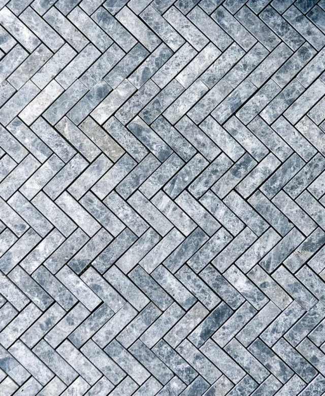 Ceppo Grey Chevron Honed Marble Mosaic